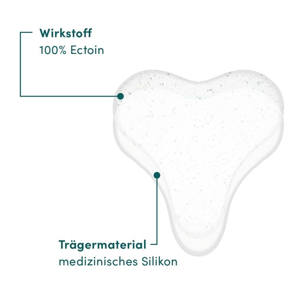 Pad Décolleté con Ectoina. Principio attivo: 100% Ectoina. Materiale: silicone medicale.