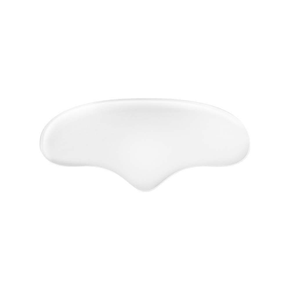 Pad per la fronte bianco a forma di goccia. Progettato per la fronte. Superficie liscia. Prodotto per la cura del viso.