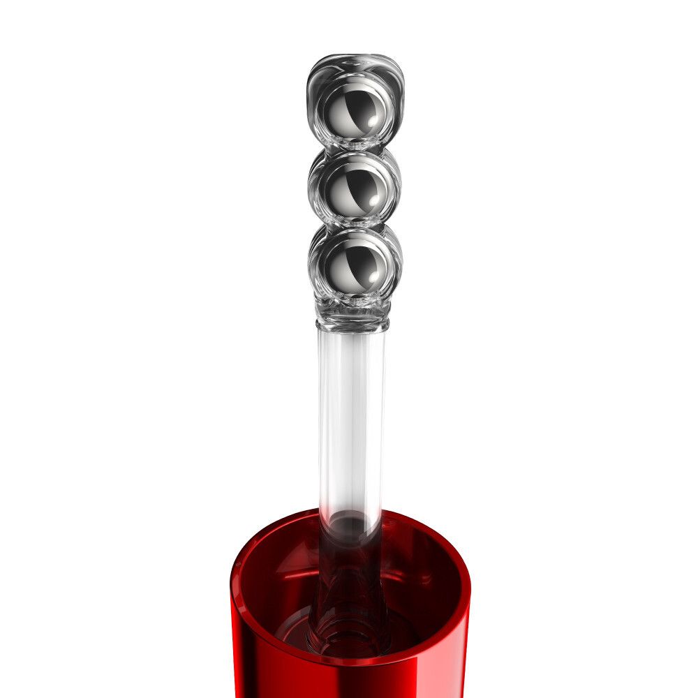 Primo piano dell'applicatore per siero contorno occhi Vichy Liftactiv Collagen Specialist 16 con tre sfere metalliche.
