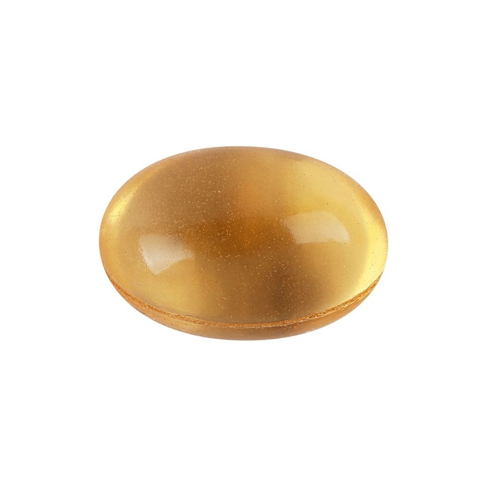 Capsula molle gialla singola di vitamina D3.