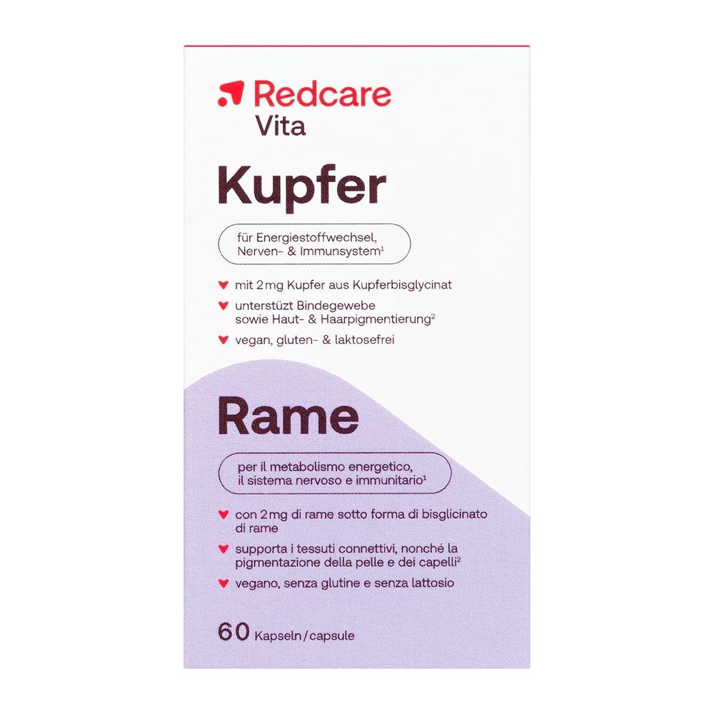 Confezione Redcare Vita Kupfer da 60 capsule.