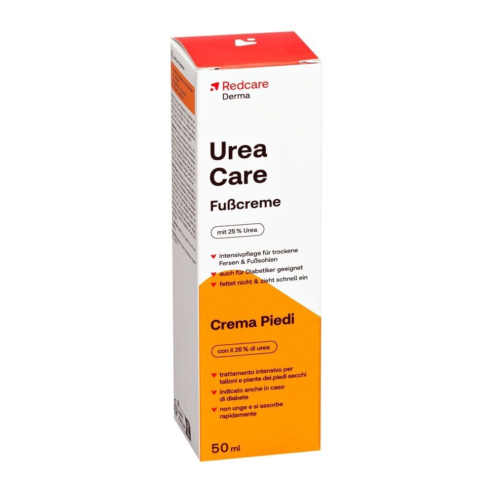 Tubo di crema per piedi Redcare Urea Care con 20% di urea, 50ml.