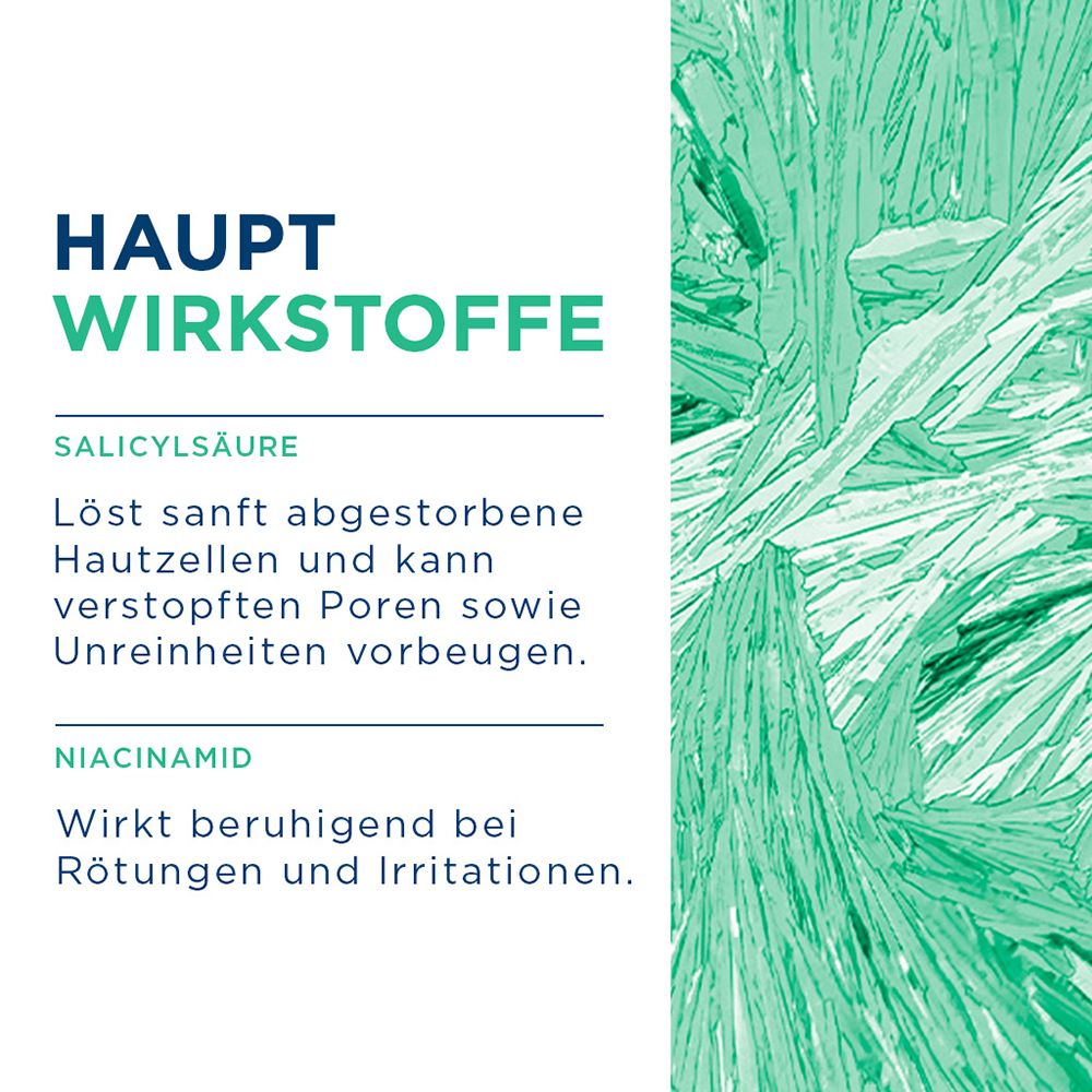 INGREDIENTI ATTIVI: Acido salicilico esfolia, Niacinamide lenisce i rossori.
