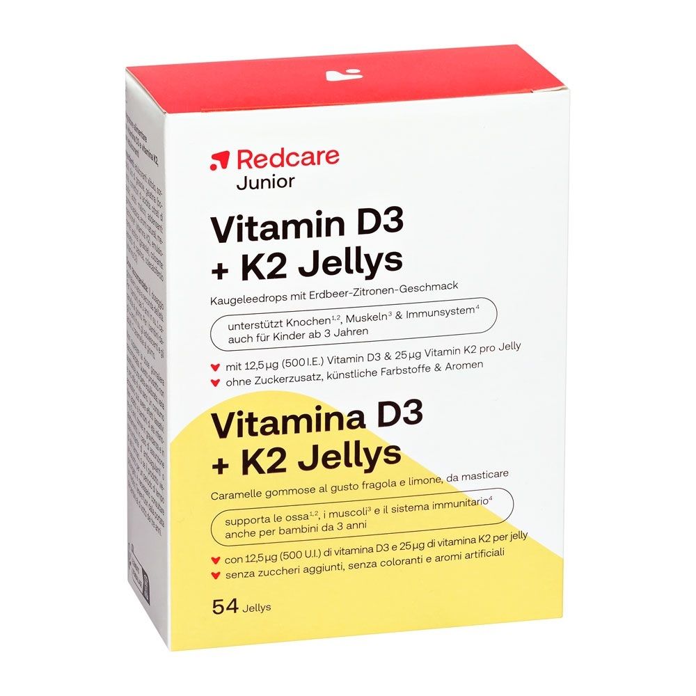 Redcare Junior Vitamina D3 + K2 Jellies, 54 pezzi.