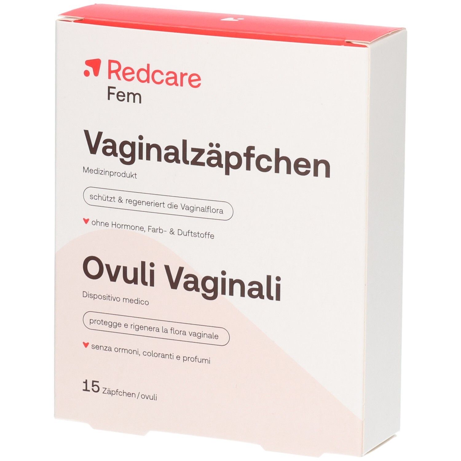 Ovuli vaginali Redcare Fem: contro secchezza, con acido ialuronico, allevia bruciore e prurito.