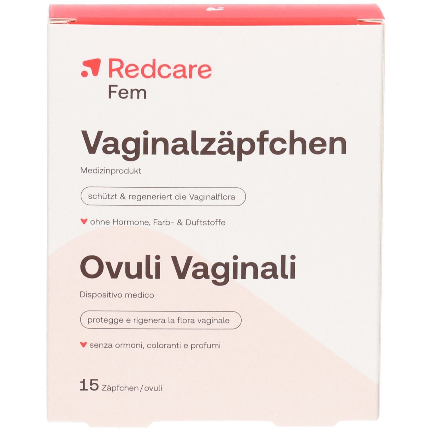Ovuli vaginali Redcare Fem: protegge e rigenera la flora vaginale, senza ormoni, coloranti, profumi.