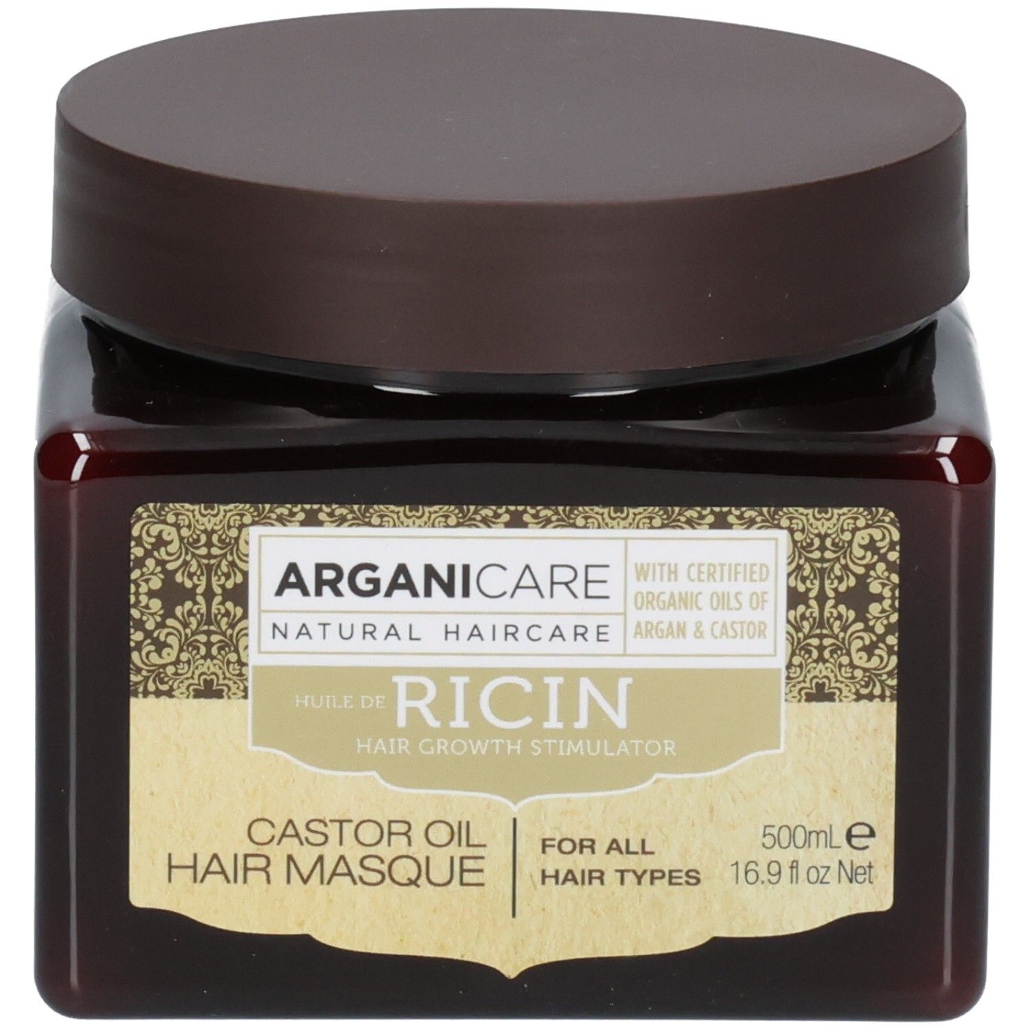 Arganicare Maschera per Capelli all'Olio di Ricino, 500ml, per tutti i tipi di capelli.