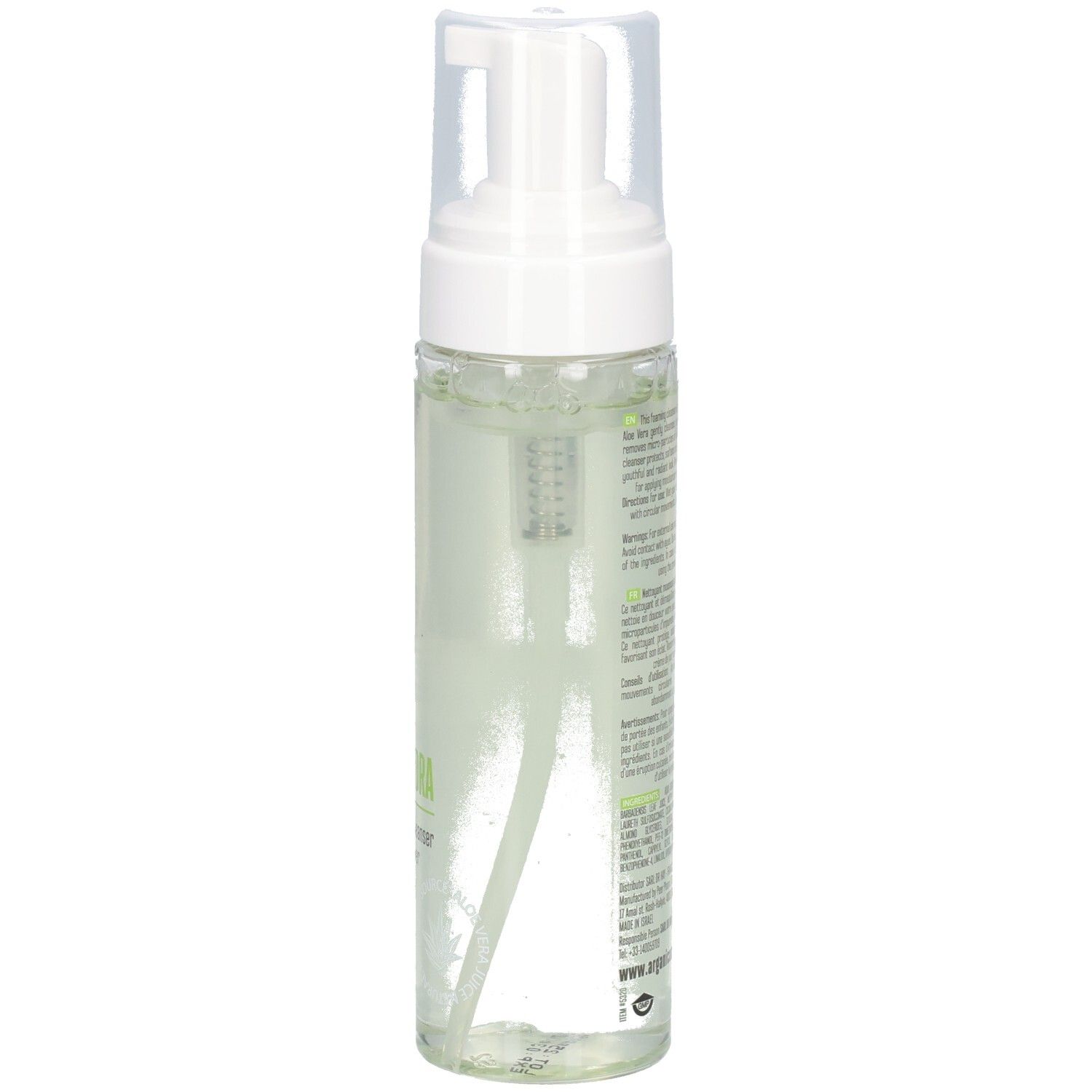 Arganicare Aloe Hydra Lozione schiumogena 2-in-1 e struccante, 225 ml.