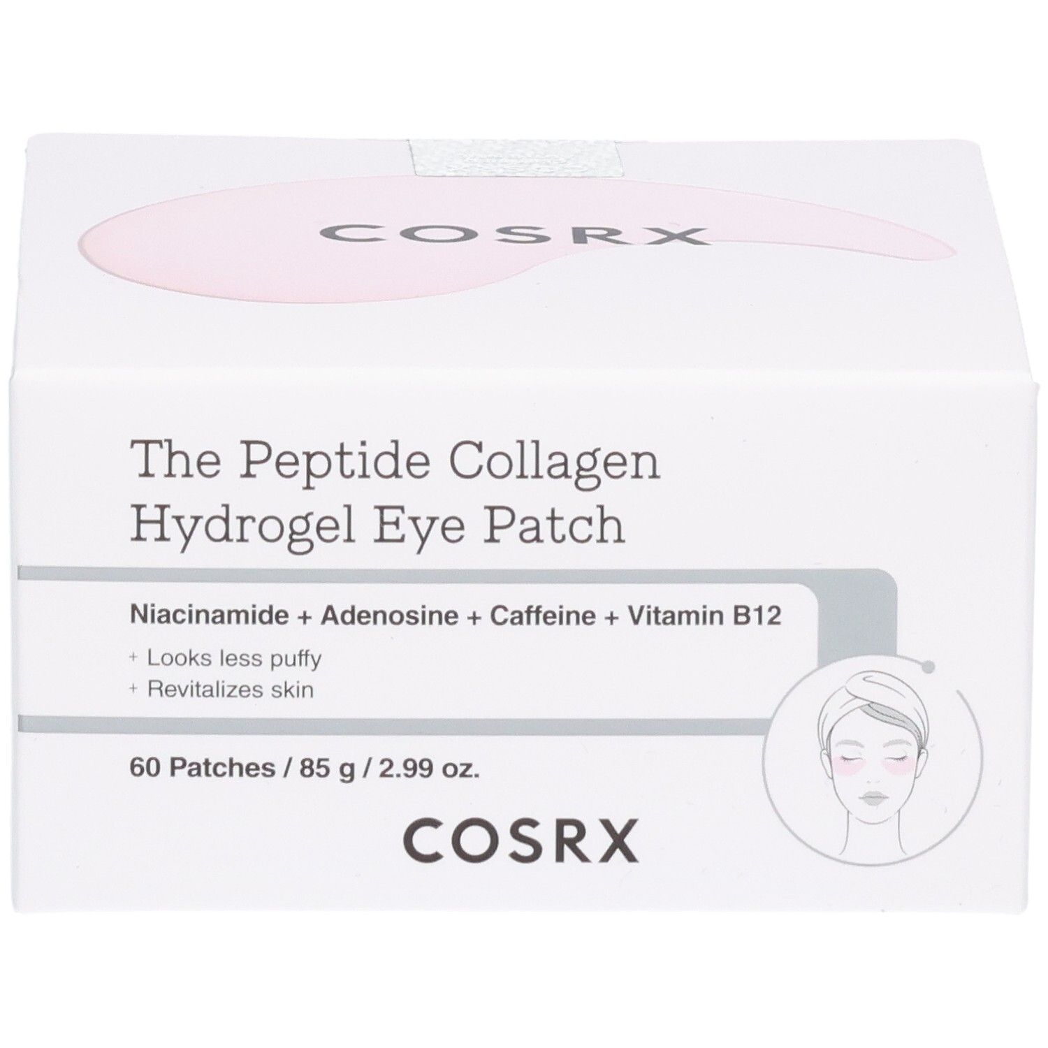 COSRX Eye Patches: Confezione scatolata con nome del prodotto e ingredienti.
