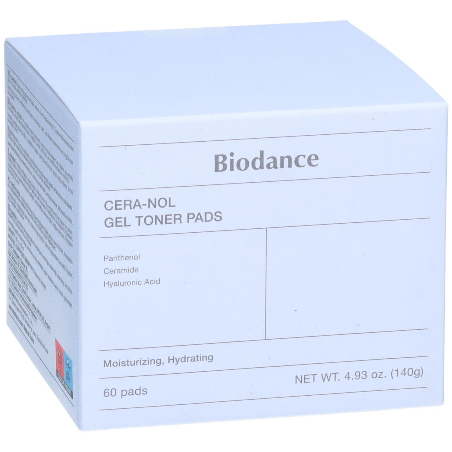 Confezione di Biodance CERA-NOL GEL TONER PADS, 60 pad, idratante.