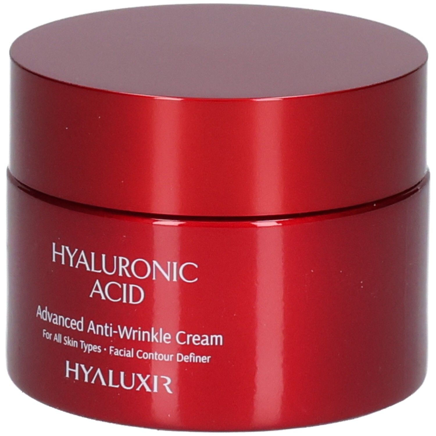 Vasetto rosso con acido ialuronico, crema avanzata antirughe, per tutti i tipi di pelle, definisce il contorno del viso, HYALUXIR.
