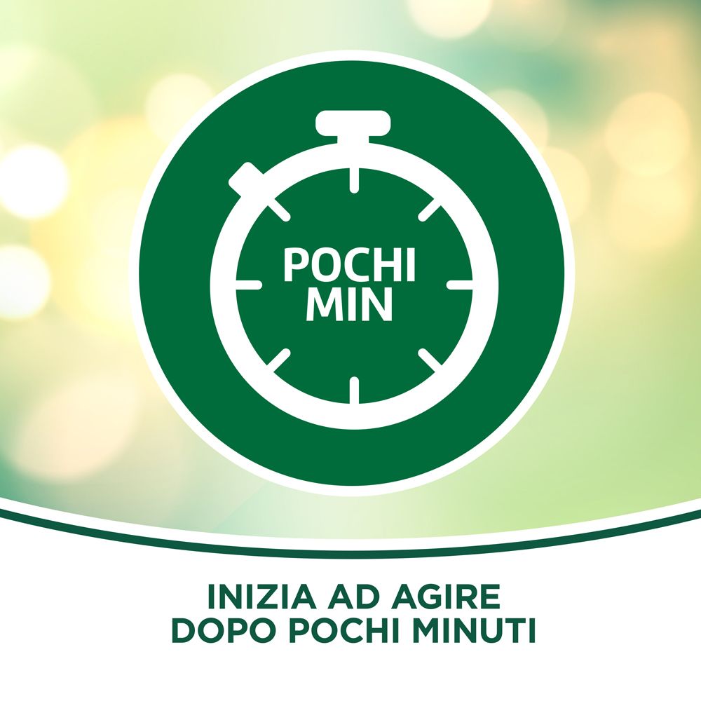Logo circolare con cronometro. Testo: POCHI MIN, INIZIA AD AGIRE DOPO POCHI MINUTI.