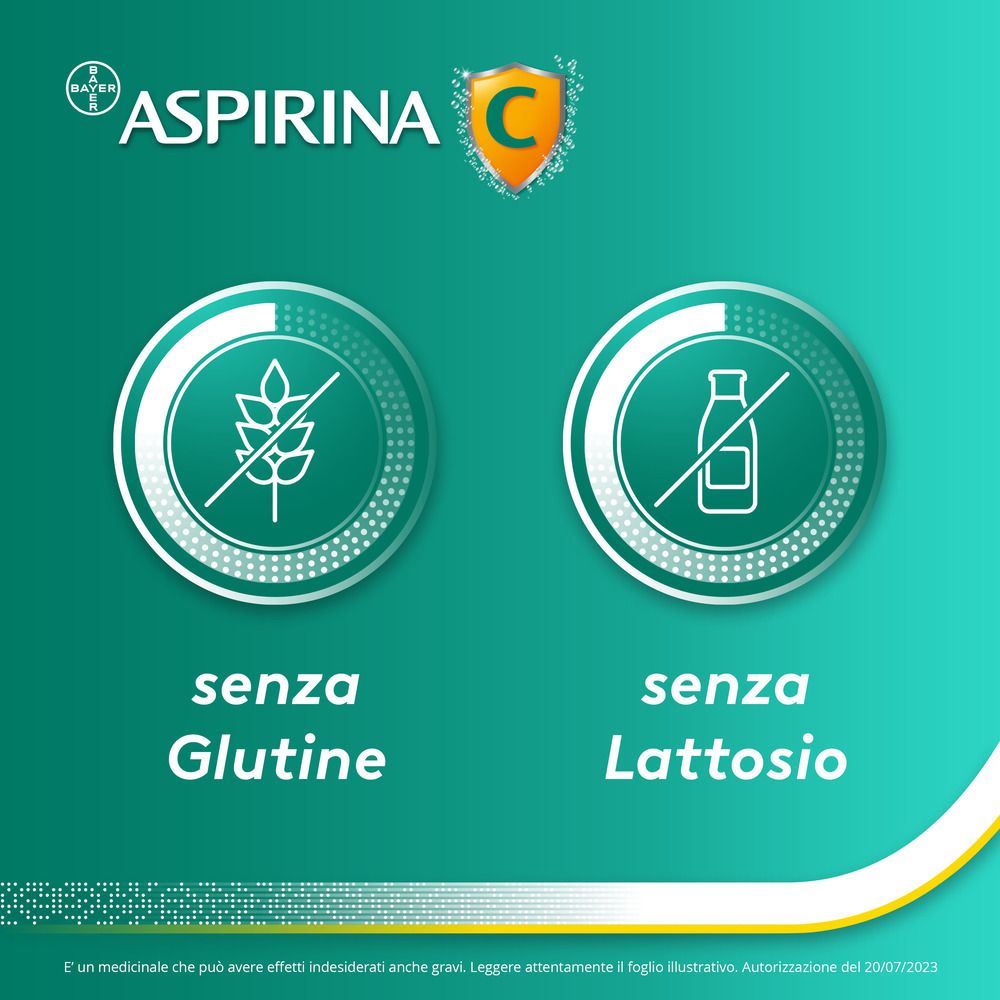 Aspirina C per Raffreddore Febbre e Influenza con Vitamina C Arancia Buste