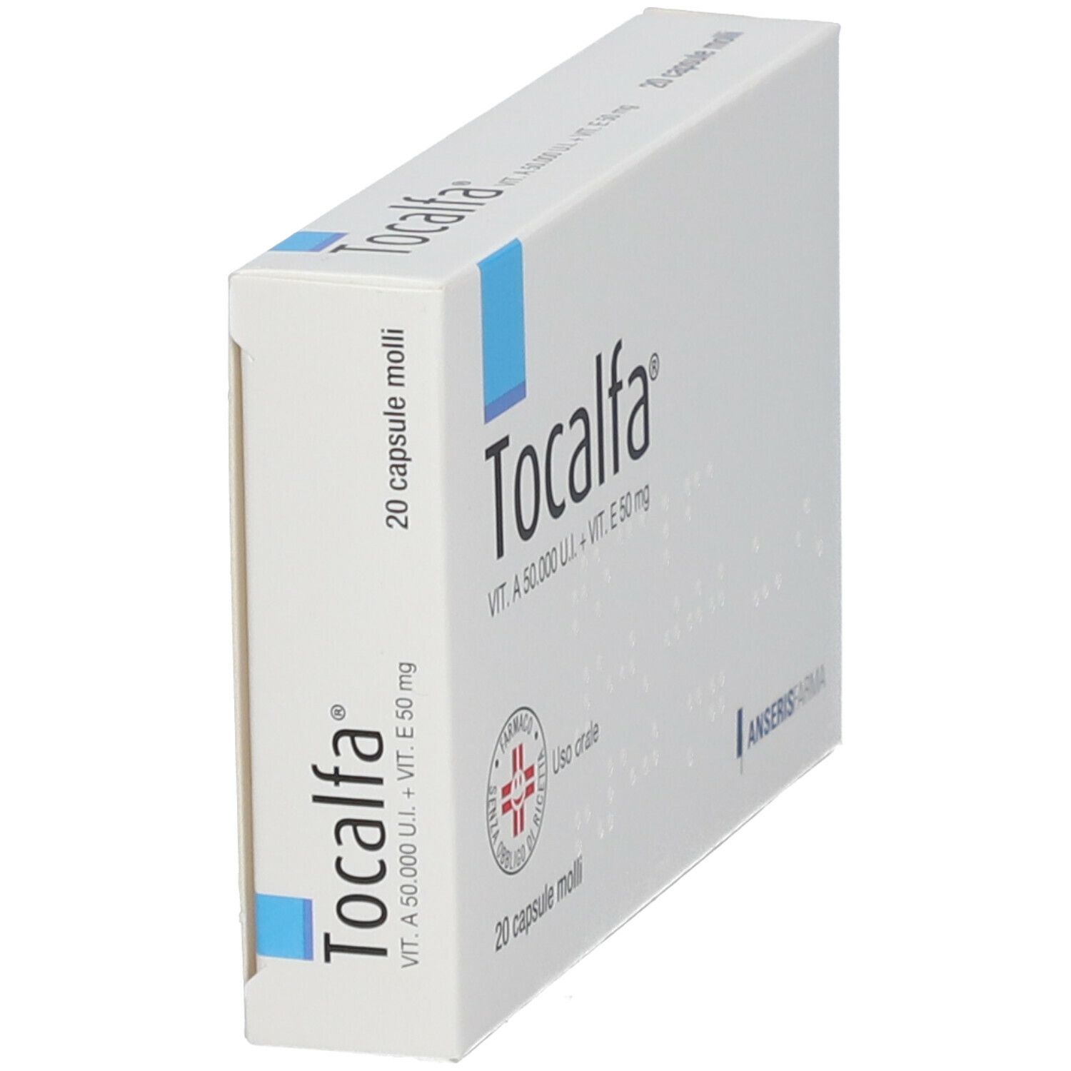 TOCALFA® 20 Capsule Molli Vitamina A 50000 UI + Vitamina E 50 g