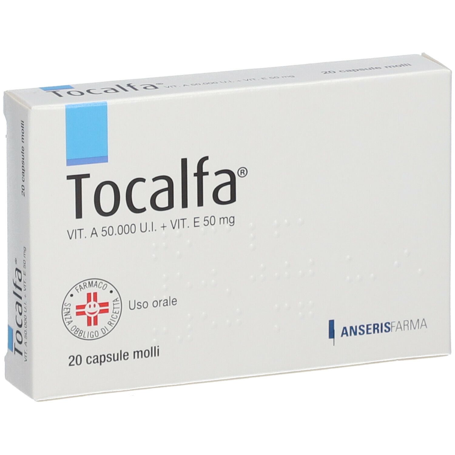 TOCALFA® 20 Capsule Molli Vitamina A 50000 UI + Vitamina E 50 g