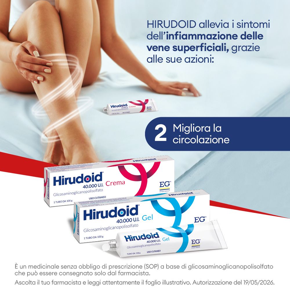 Tubi di gel e crema Hirudoid con confezioni, 40.000 U.I.