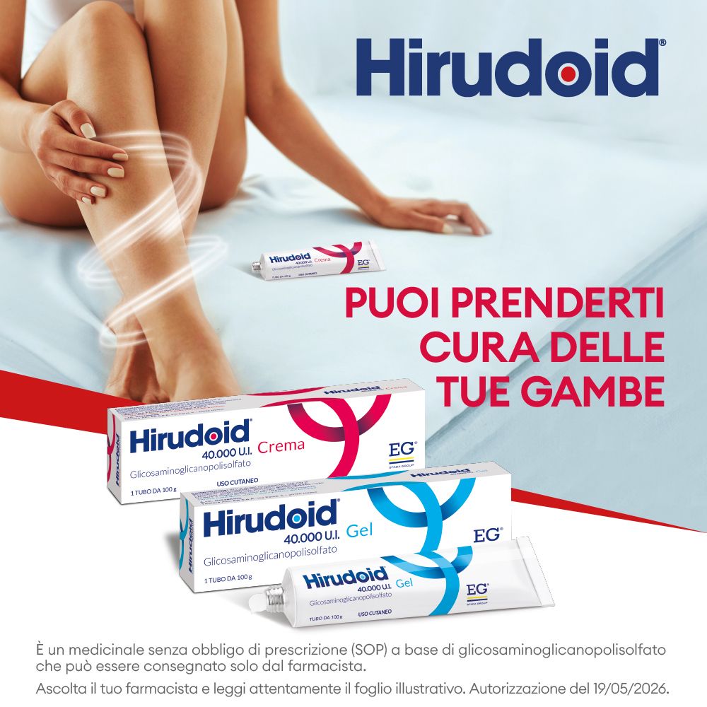 Tubi di gel e crema Hirudoid con confezioni, 40.000 U.I.
