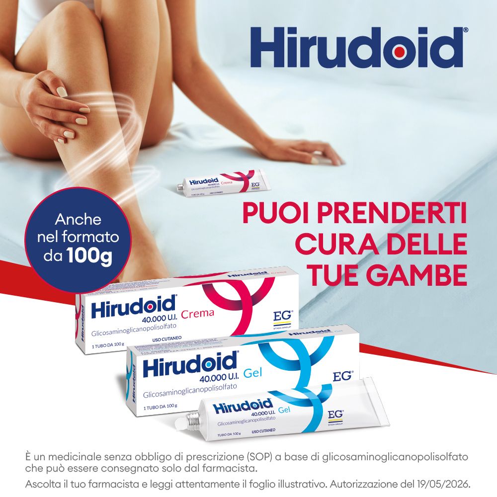 Tubi di gel e crema Hirudoid con confezioni, 40.000 U.I.