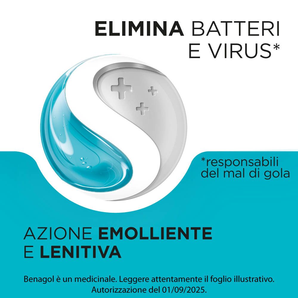 Grafica con simbolo Yin-Yang stilizzato che elimina batteri e virus. Testo: 'Elimina batteri e virus'.
