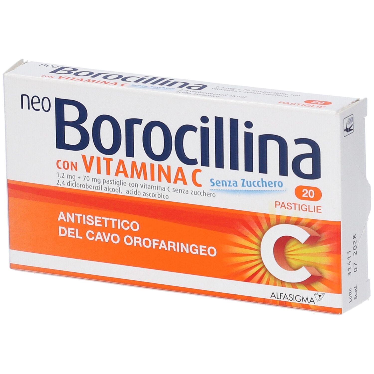 NEOBOROCILLINA C*20 pastiglie 1,2 mg + 70 mg senza zucchero