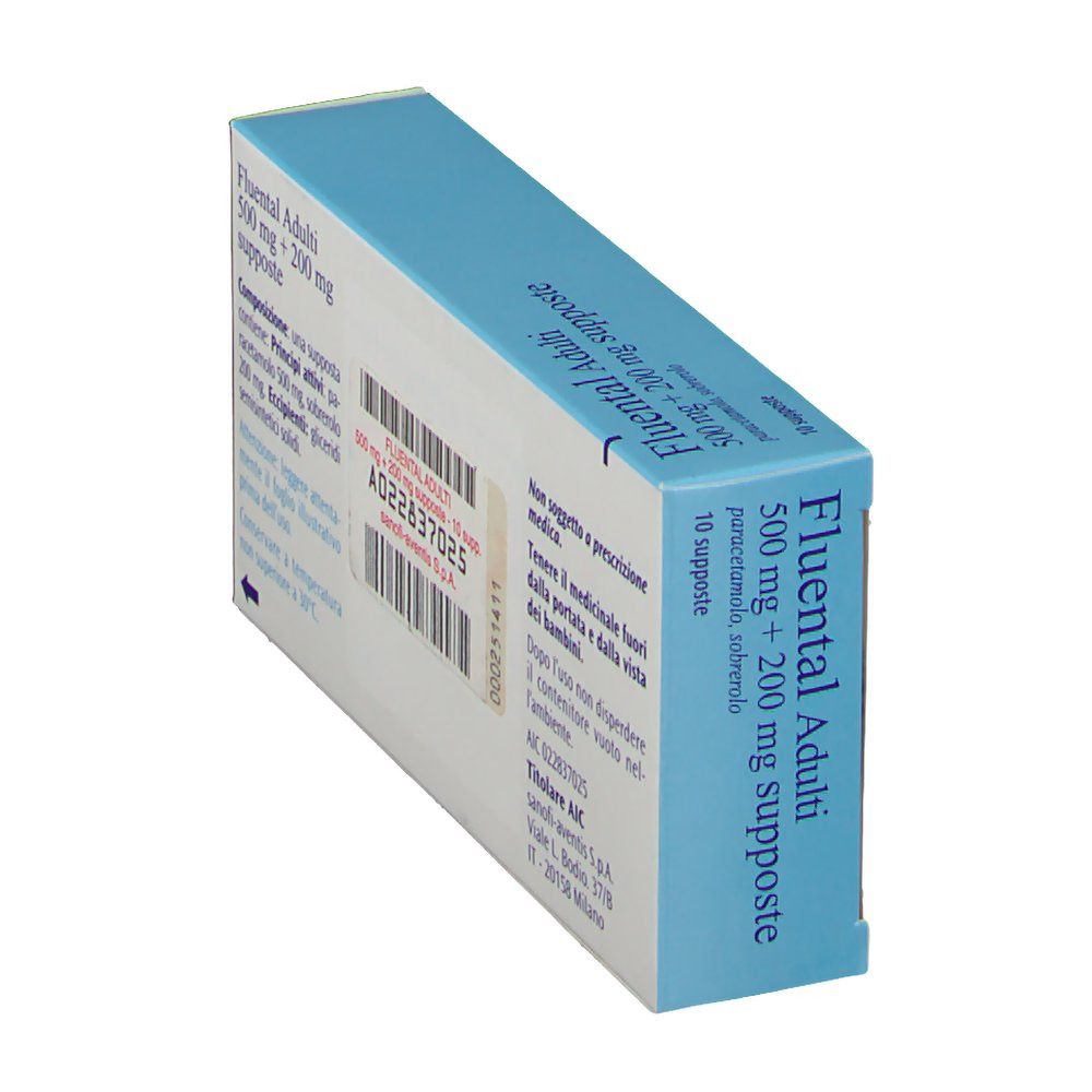 Fluental Adulti 500 mg + 200 mg Supposte