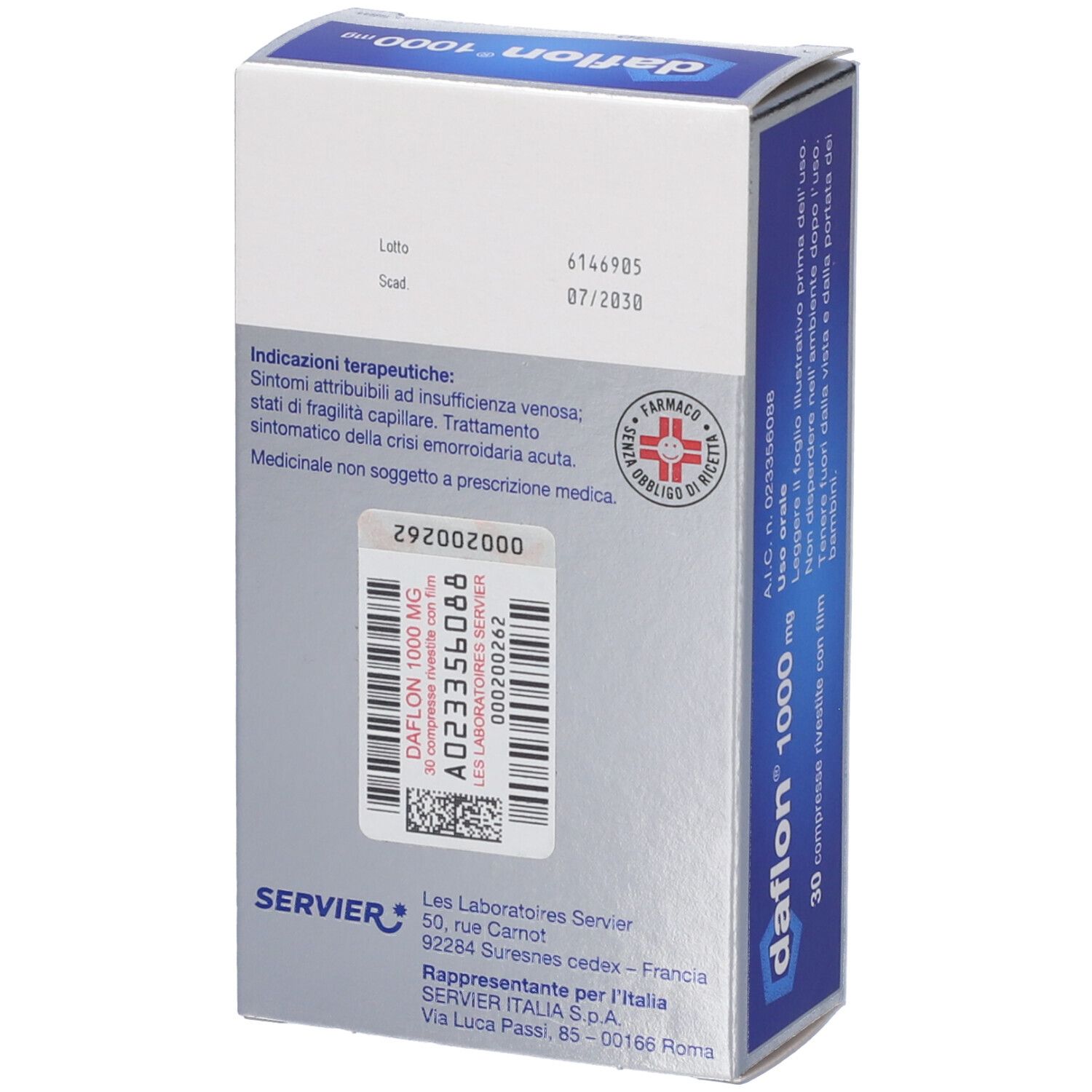 Compresse Daflon 1000mg, 30 pezzi in astuccio.