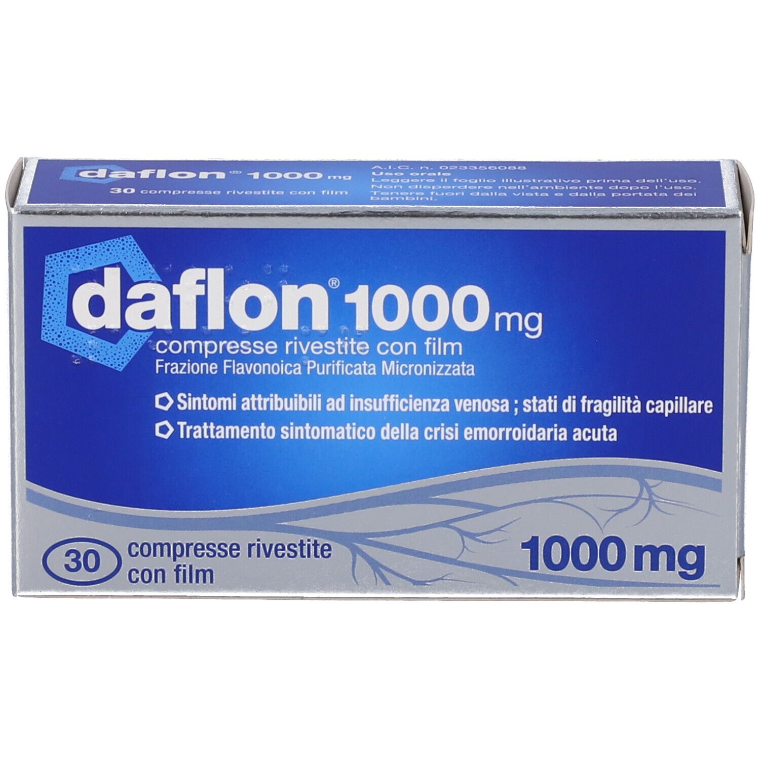 Confezione da 30 compresse rivestite con film Daflon 1000mg.