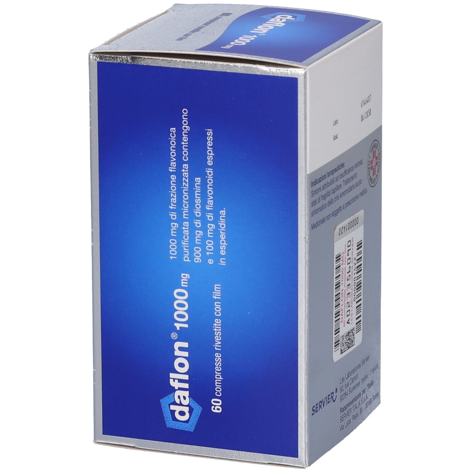 Confezione di compresse rivestite Daflon 1000 mg, 60 pezzi.