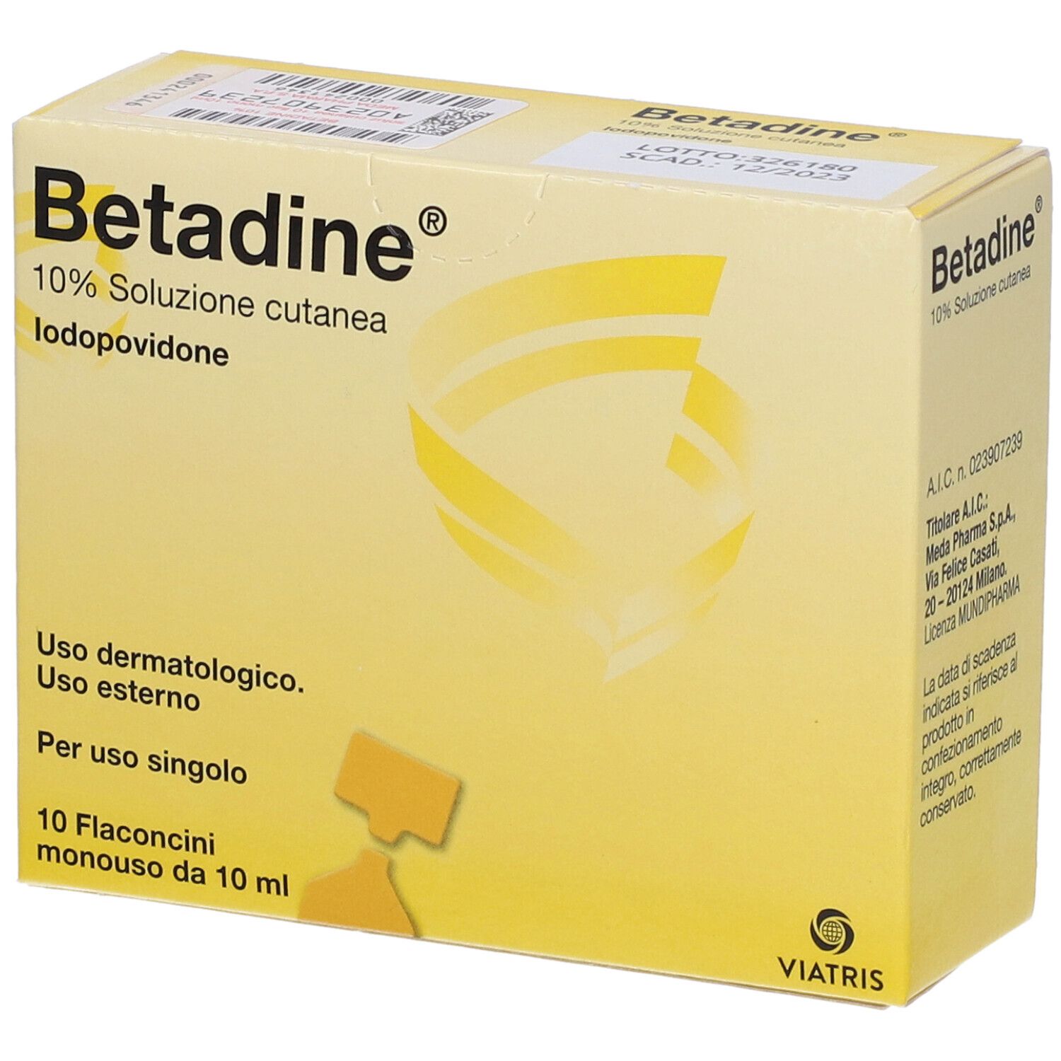 Betadine 10% Soluzione Cutanea 10 Flaconcini Monouso 5 Ml