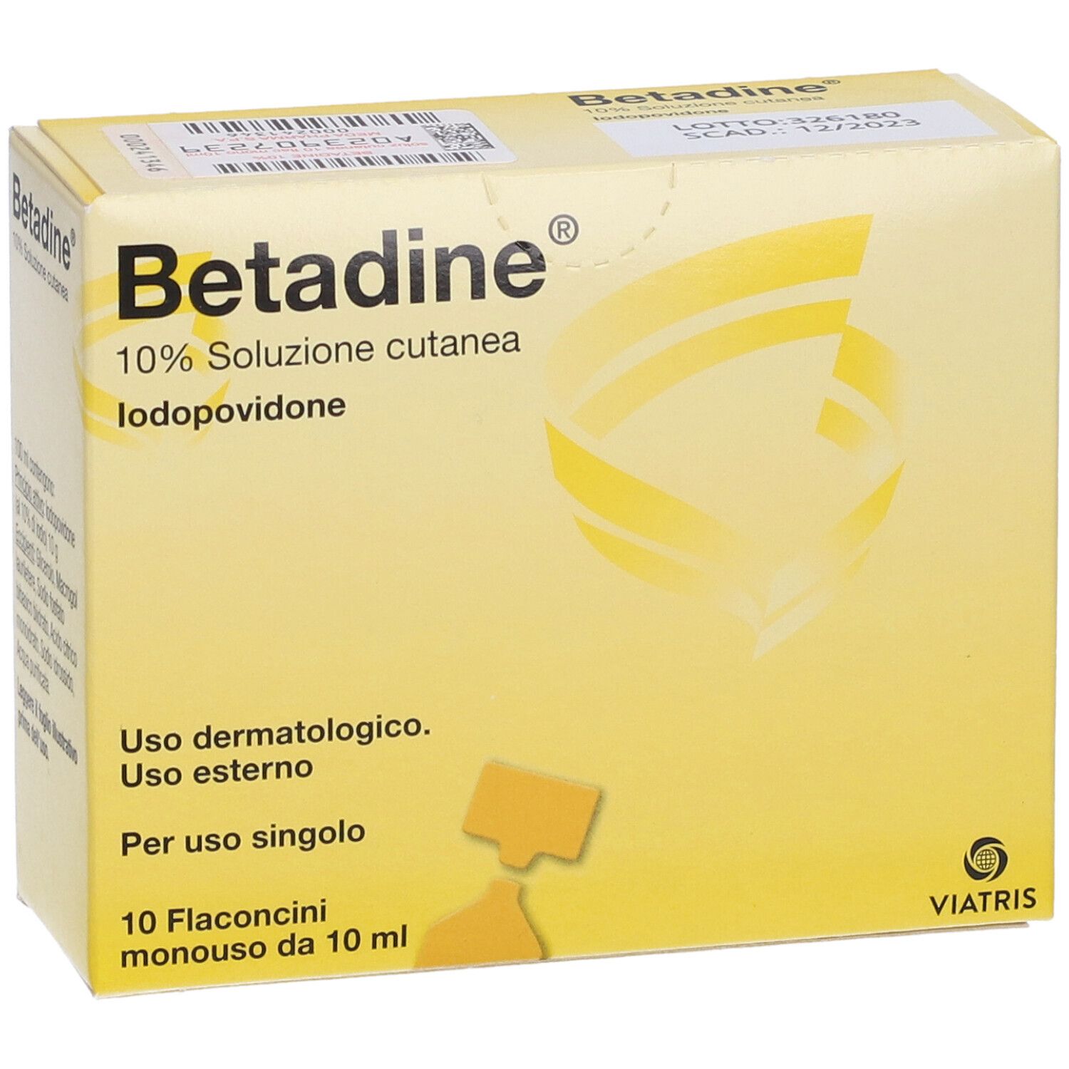 Betadine 10% Soluzione Cutanea 10 Flaconcini Monouso 5 Ml