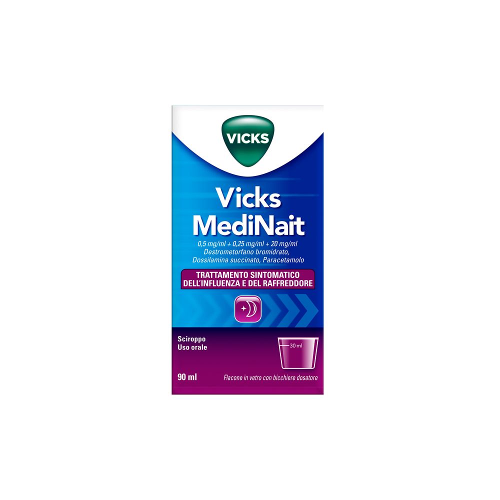 Vicks MediNait 0,5 mg/ml + 0,25 mg/ml + 20 mg/ml sciroppo