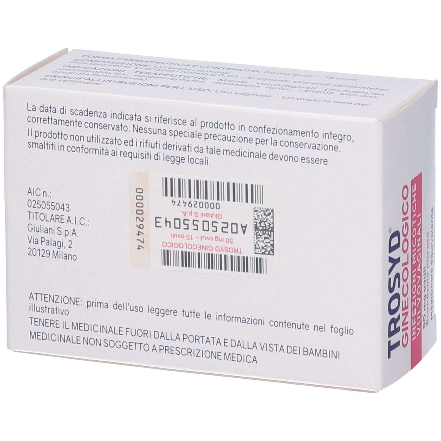 TROSYD GINECOLOGICO 50 mg ovuli