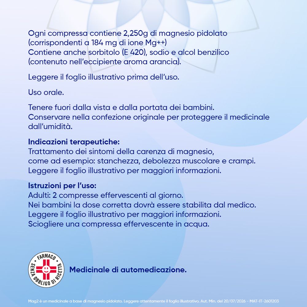 Retro della confezione Mag 2 con informazioni dettagliate sul prodotto.