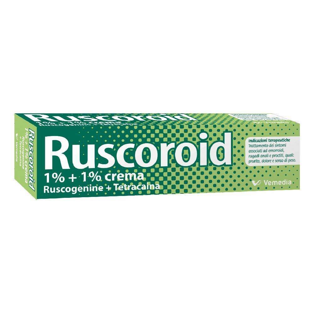 Ruscoroid 10mg/g + 10mg/g Crema Rettale per Emorroidi 40gr