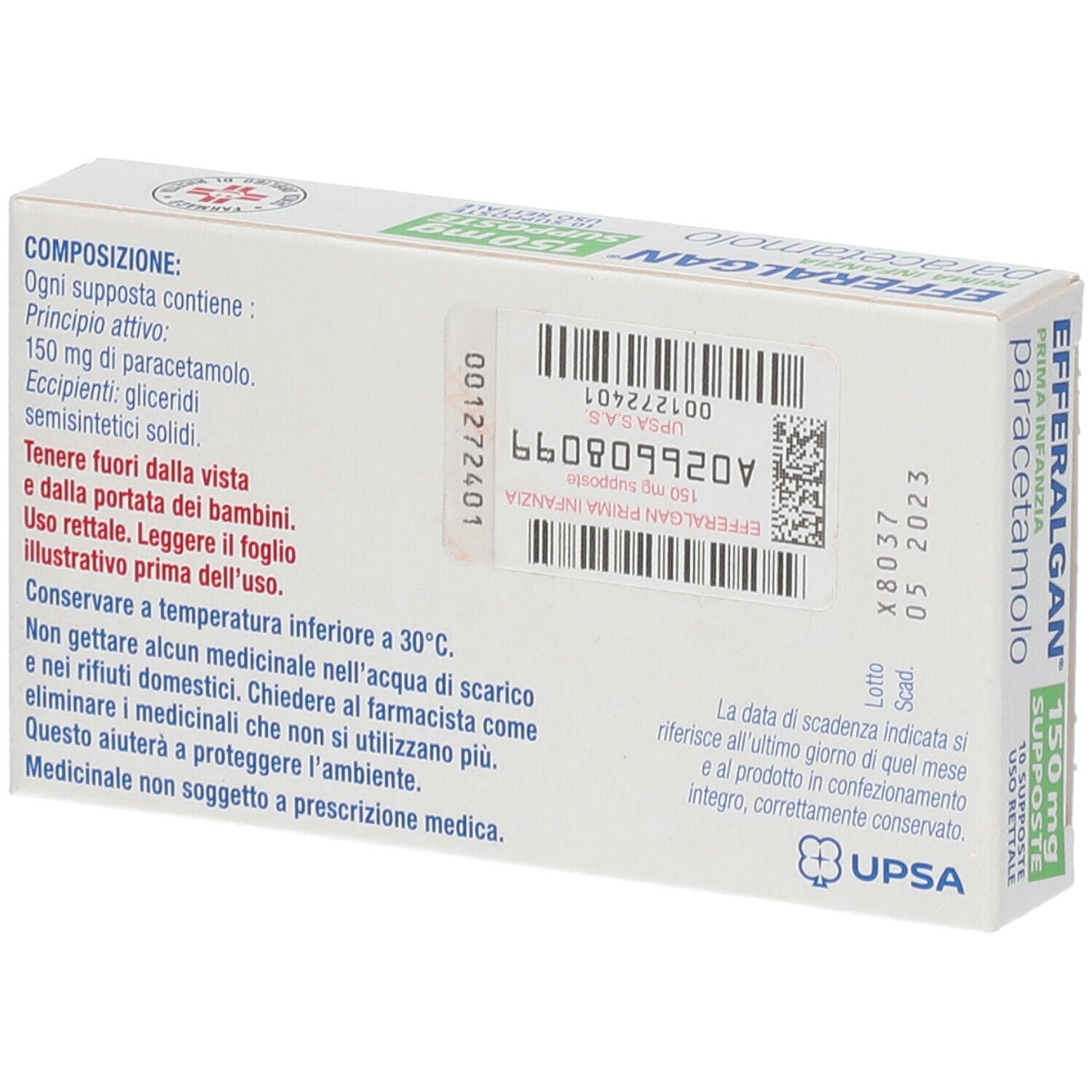 EFFERALGAN® Prima Infanzia 150 mg Supposte