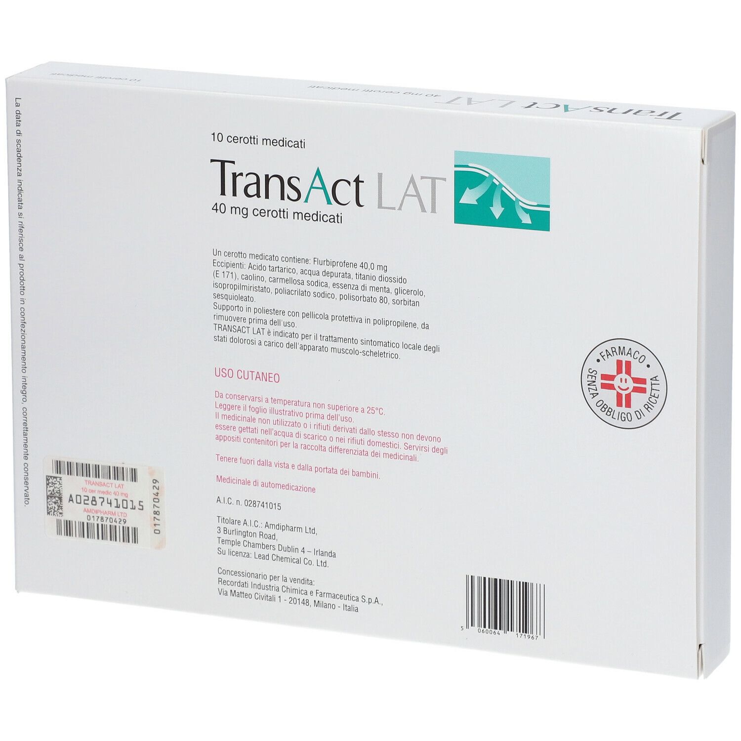 TransAct LAT cerotti medicati Flurbriprofene