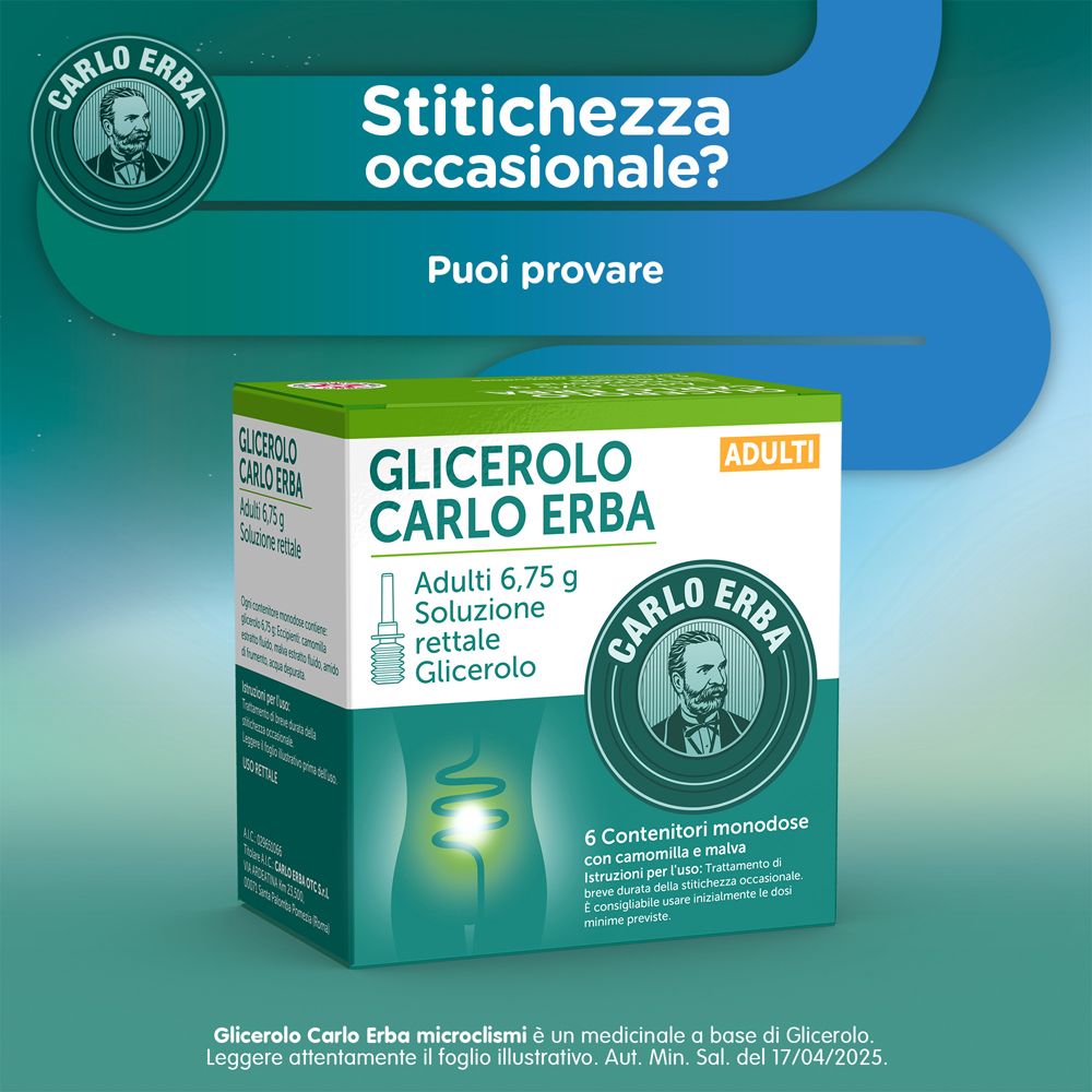 CARLO ERBA GLICEROLO Soluzione Rettale 6,75 g