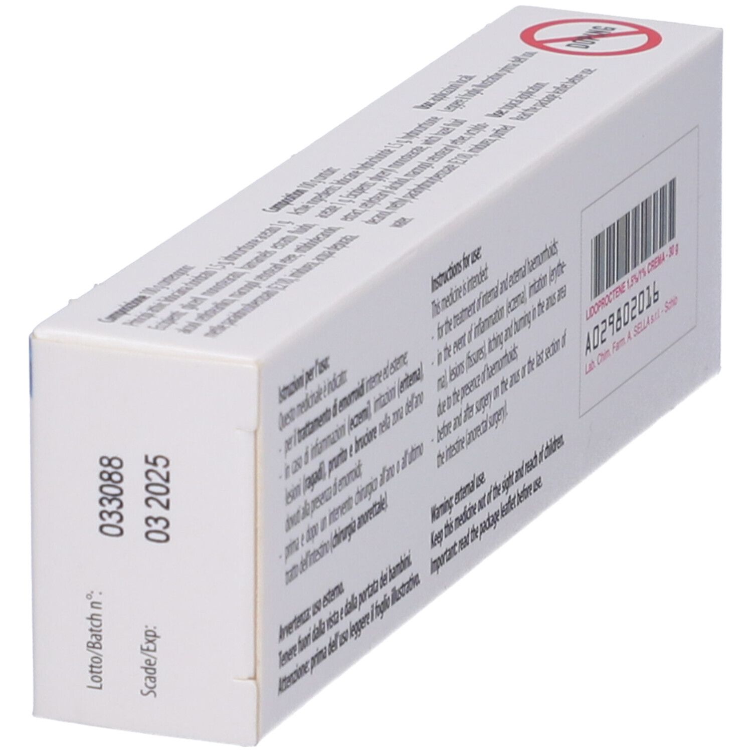 SELLA - Lidoproctene 30 G - Crema Per Le Emorroidi