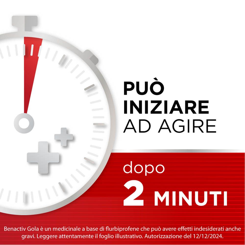 Benactiv Gola: Può iniziare ad agire dopo 2 minuti.
