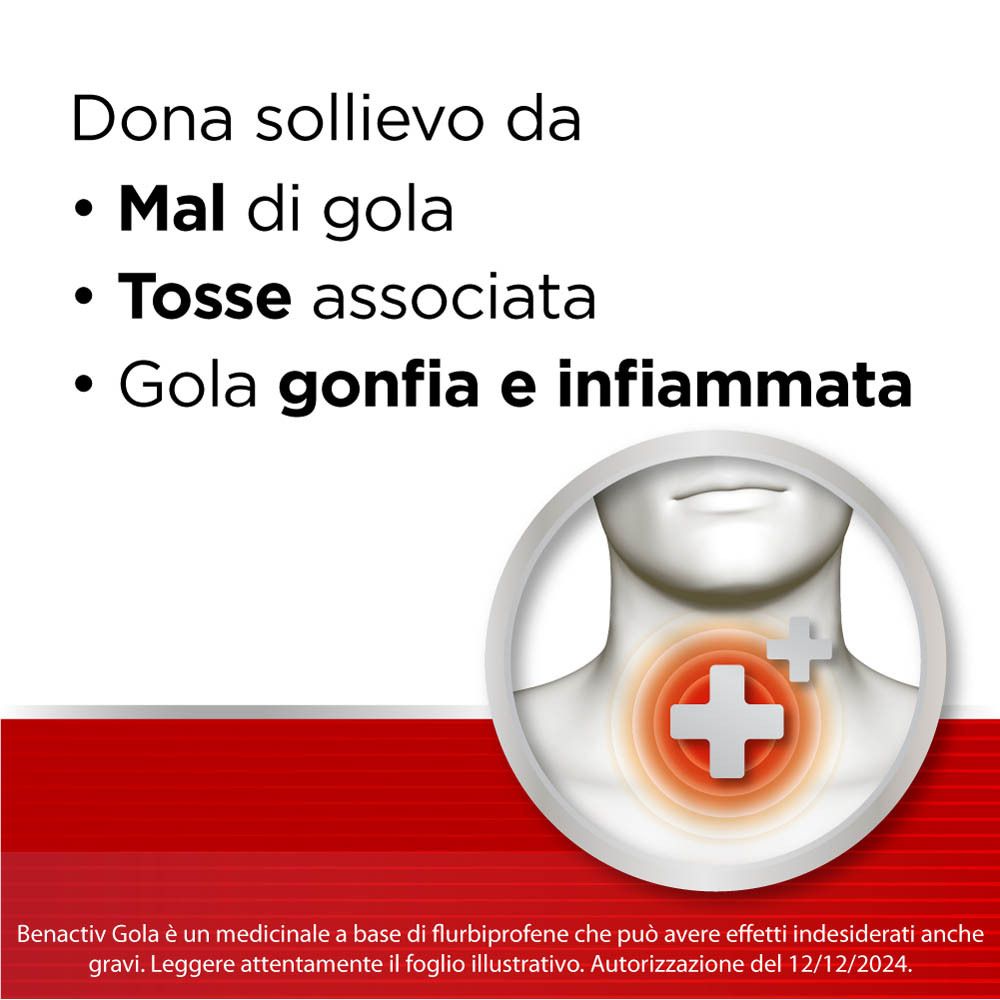 Benactiv Gola: Dona sollievo da mal di gola, tosse, gola infiammata.