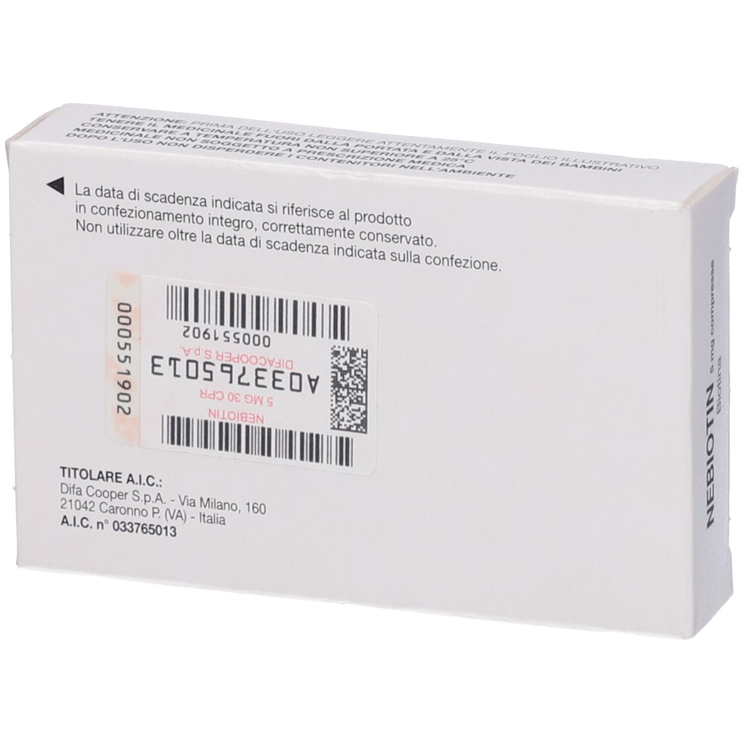 NEBIOTIN 5 mg compresse