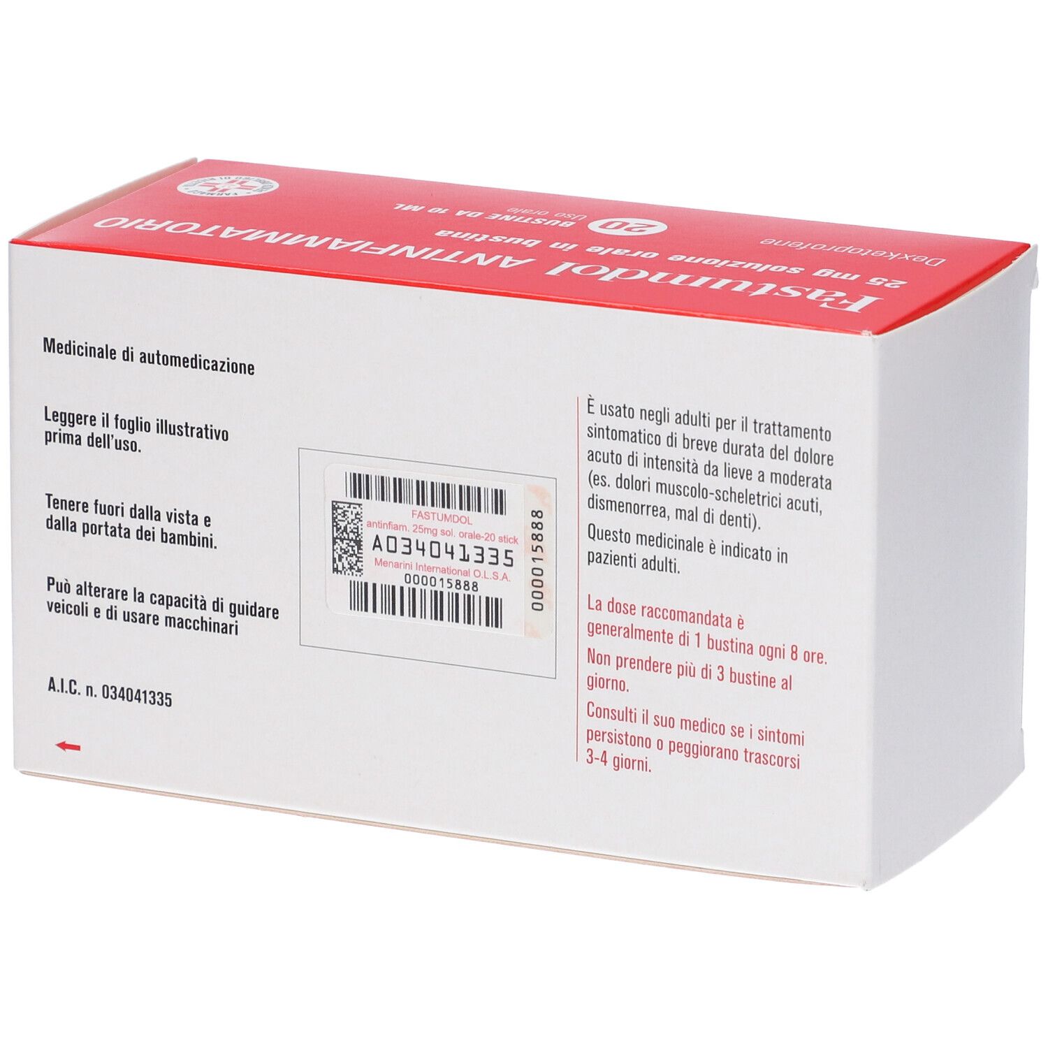 Fastumdol Antinfiammatorio 25 mg soluzione orale in bustina