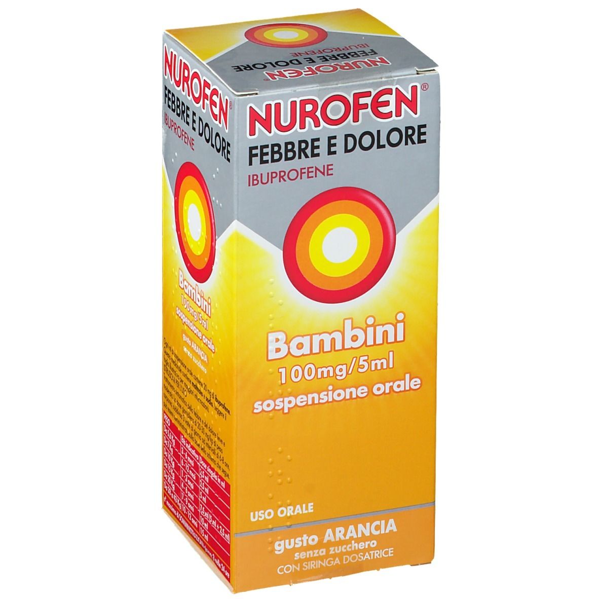 Nurofen® Febbre e Dolore Bambini 100 mg/ 5 ml Gusto Arancia