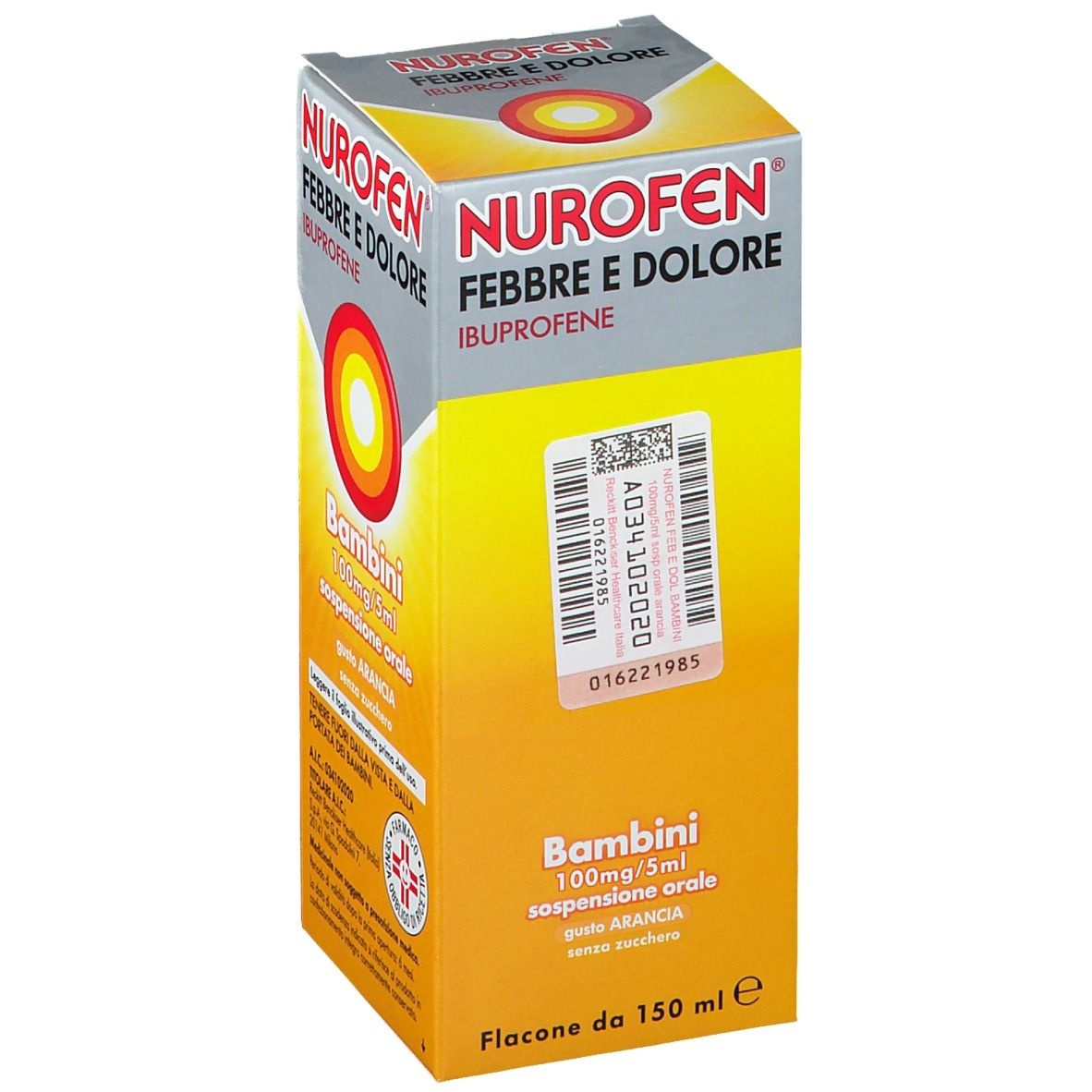 Nurofen® Febbre e Dolore Bambini 100 mg/ 5 ml Gusto Arancia