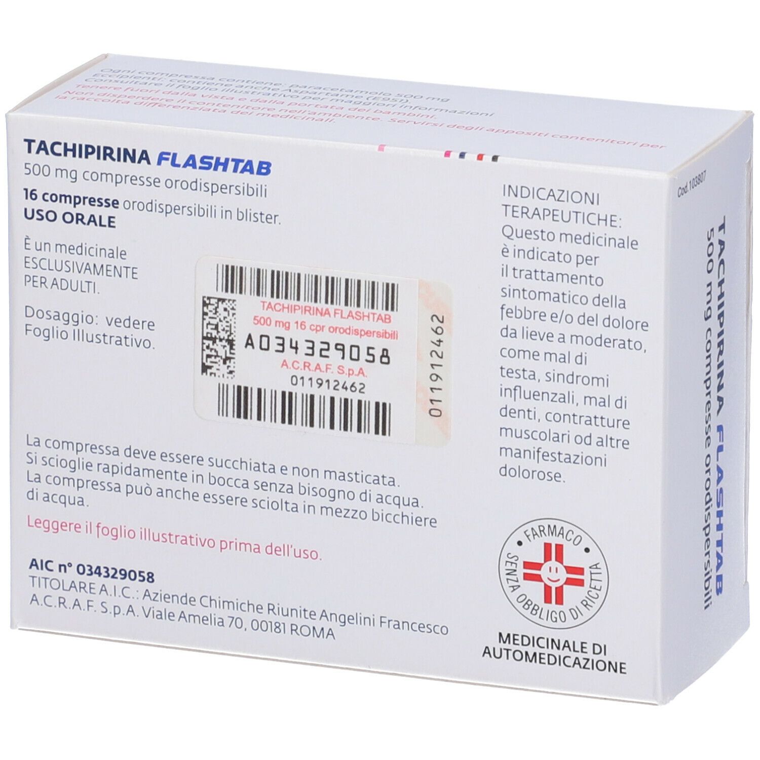 TACHIPIRINA Flashtab 500 mg