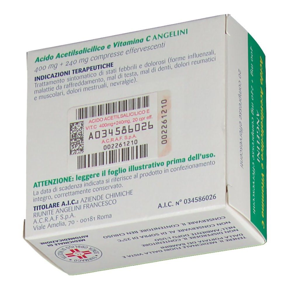 Acido Acetilsalicilico e Vitamina C compresse effervescenti