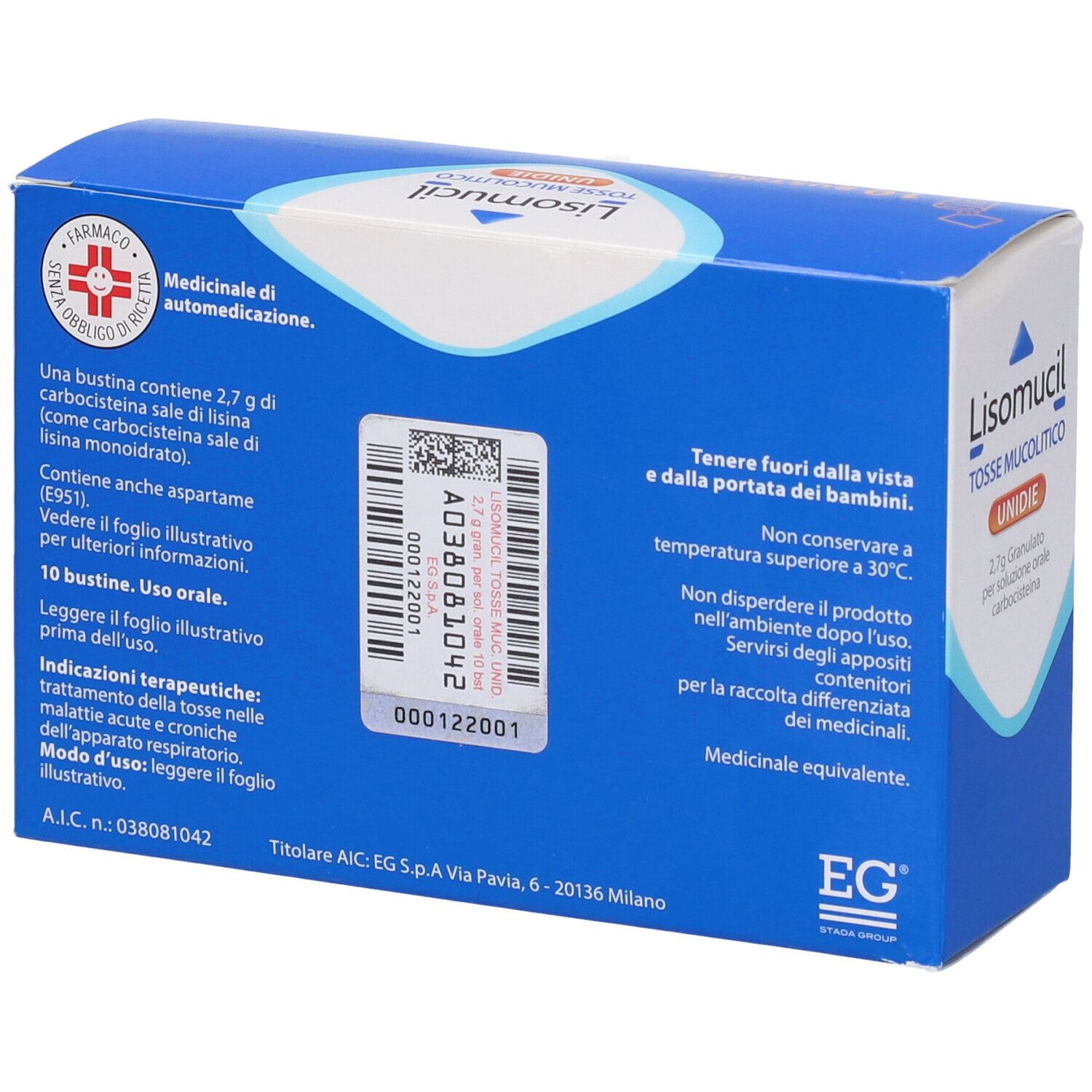 Lisomucil Tosse Mucolitico Unidie 2,7 g granulato per soluzione orale