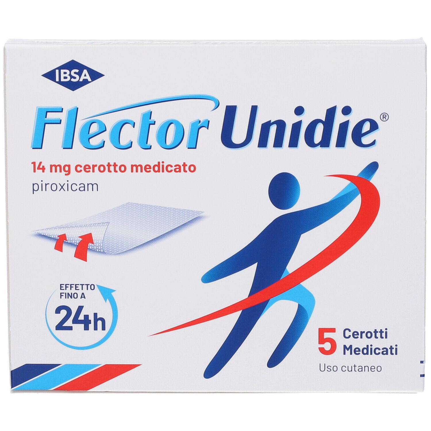 Flector Unidie 14mg: Confezione da 5 cerotti medicati, Piroxicam. Effetto 24h.