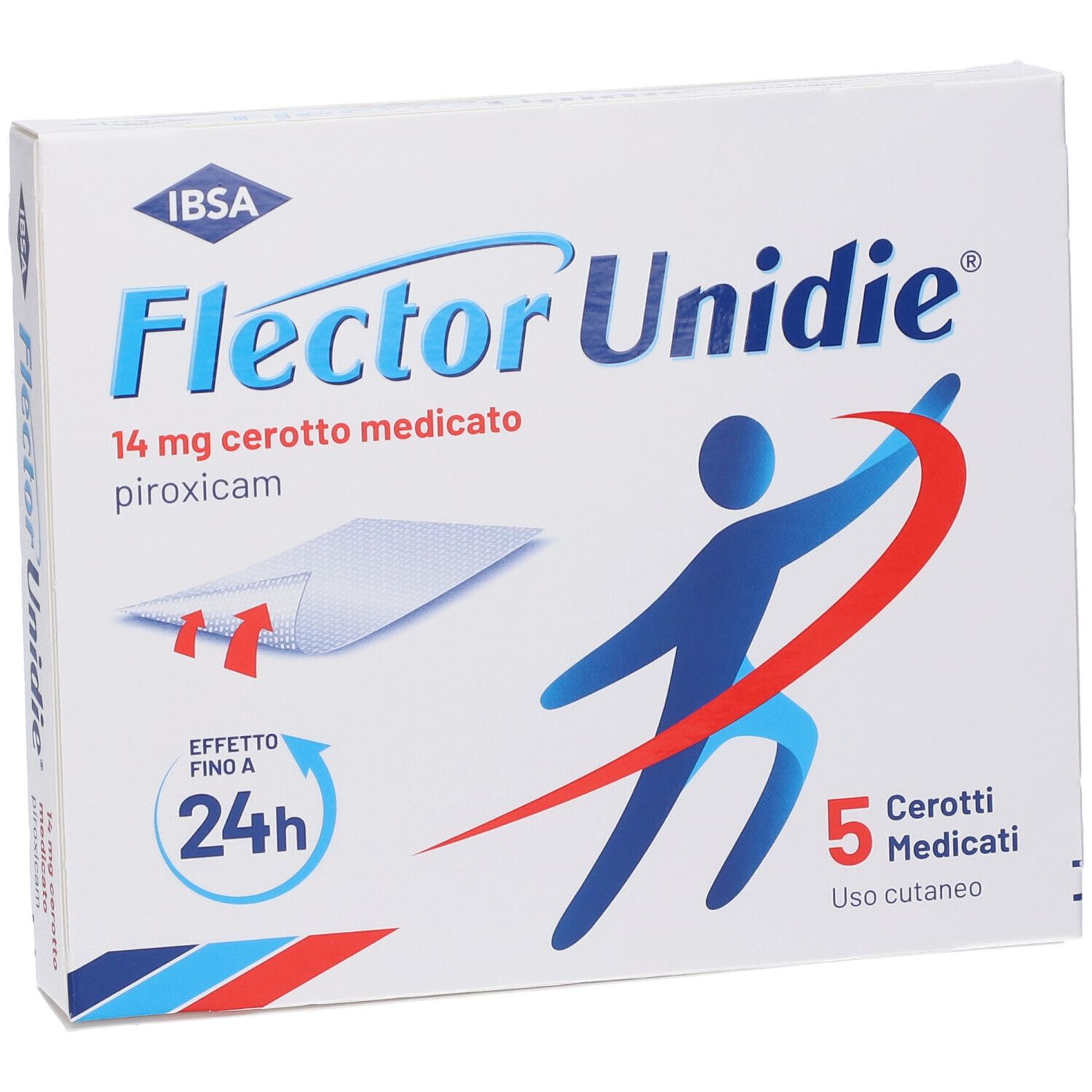 Flector Unidie 14mg: Confezione da 5 cerotti medicati, Piroxicam. Effetto 24h.
