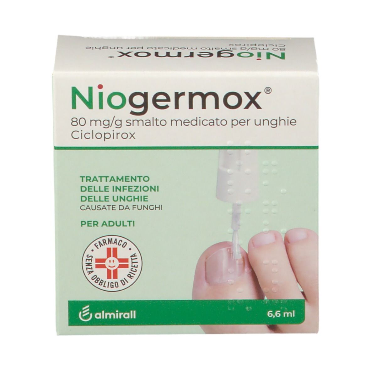 Niogermox® 80 mg/g smalto medicato per unghie 6,6 ml